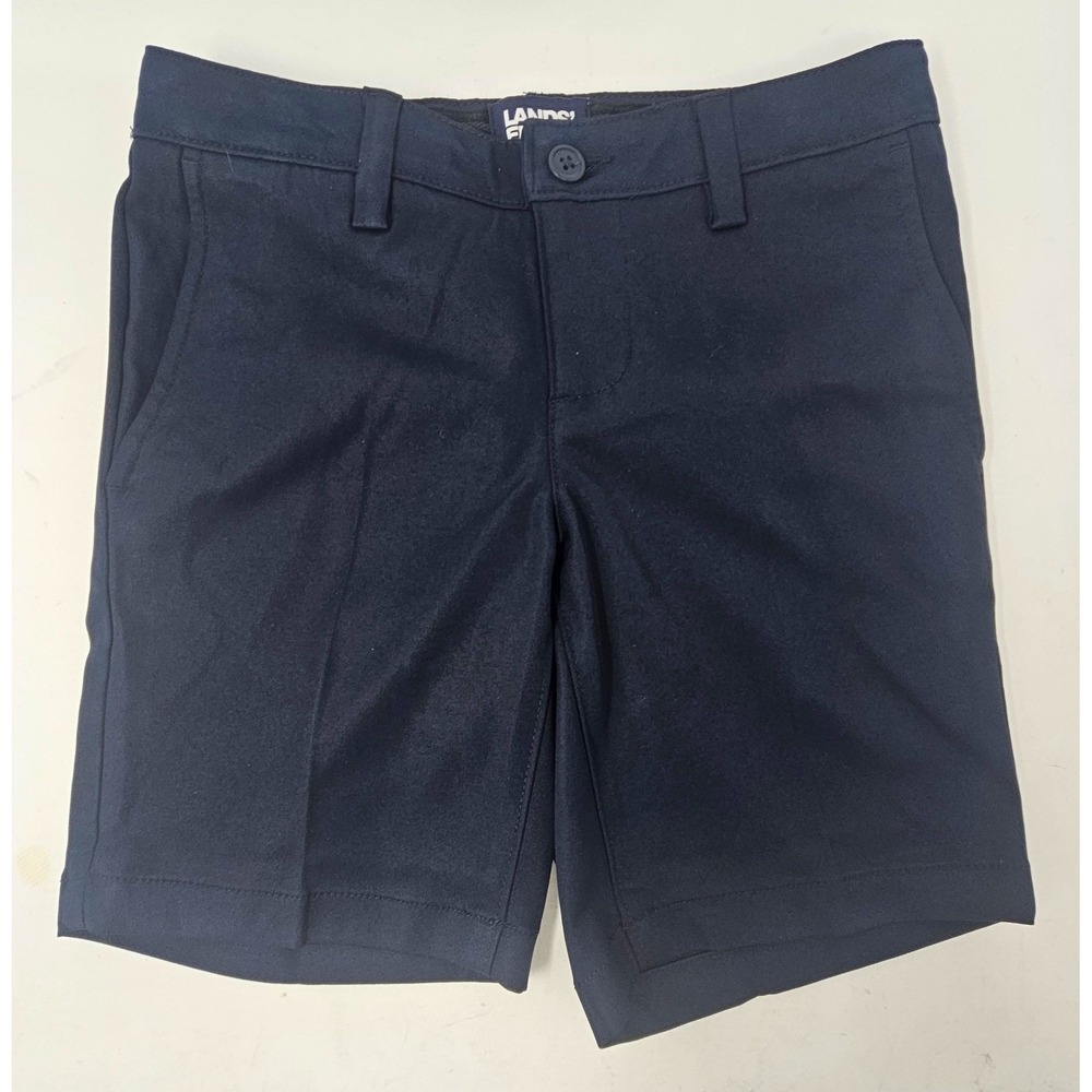 Lands' End School Uniform Girls 4 Pkt Chino Shorts Size 7 Navy Blue #528425 NEW!